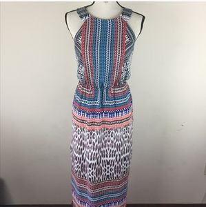 Multi pattern maxi dress